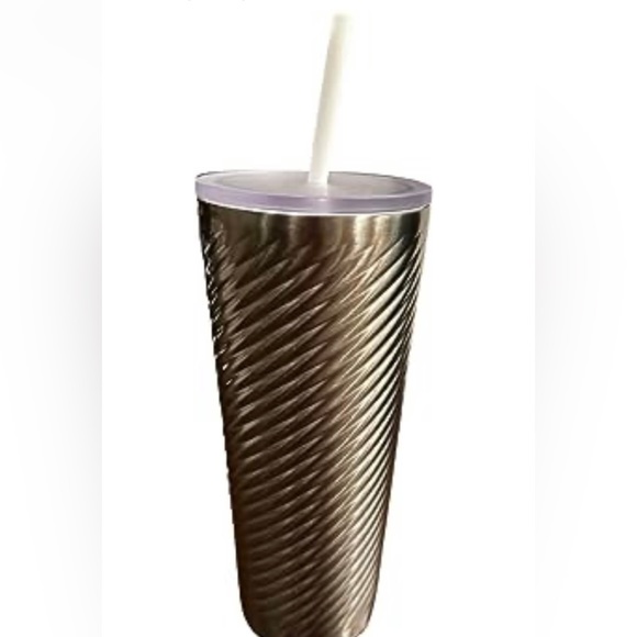 Starbucks Silver Swirl Stainless Steel Cold Cup Tumbler 24oz NWT Holiday 2022 - Picture 4 of 14